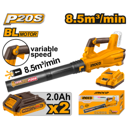 SOPLADORA A BATERIA 8,5M3MIN 20V P20S BRUSHLESS C2 BAT CABLI204282 INGCO