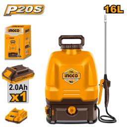 PULVERIZADOR FUMIGADOR DE MOCHILA 16LTS A BATERIA 20V P20S C2 BAT CSPLI20162 INGCO