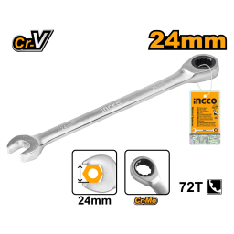 LLAVE CRIQUE COMBINADA 24MM CR-V INGCO HCSPAR241