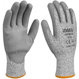 GUANTES GRIS RESISTENTE A CORTES HGCG01-XL INGCO  TALLE XL