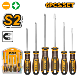 SET X 6 DESTORNILLADORES S2 PALETAPHILLIPS IMANTADO INGCO HKSDS0628