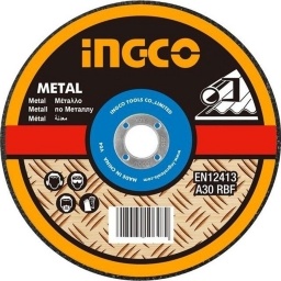 DISCO ABRASIVO CORTE METAL 9" X 1.6MM CENTRO PLANO INGCO MCD302302